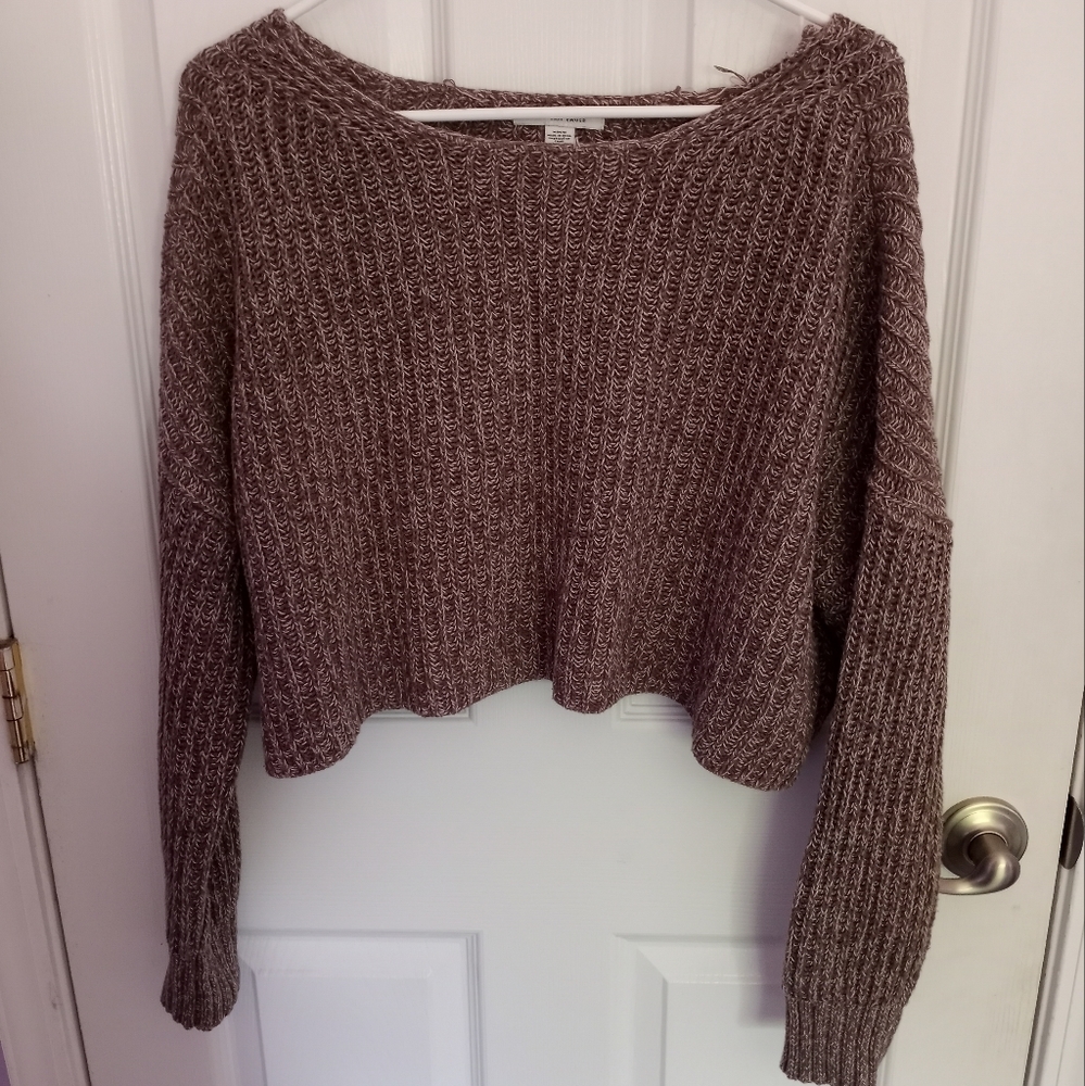 American Eagle Cropped Knit Sweater